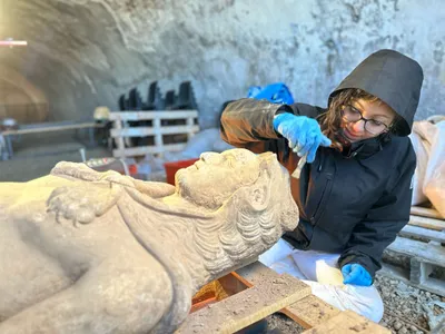 Construction workers in Rome were surprised when they discovered an ancient marble statue.