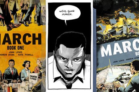 Civil Rights icon John Lewis tells his life story in March, the bestselling graphic novel. 