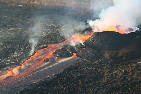 Kilauea fissure 8 lava fountains reached as high as about 50 m (164 ft) on June 20, 2018
