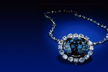 Jeweler Harry Winston donated the famous Hope Diamond&mdash;the largest-known deep blue diamond in the world&mdash;to the Smithsonian Institution in 1958. It arrived in a plain brown package by registered mail, insured for one million dollars. Surrounded by 16 white pear-shaped and cushion-cut diamonds and hanging from a chain with 45 diamonds, the rare gem attracts 6 million visitors a year to the Natural History Museum.