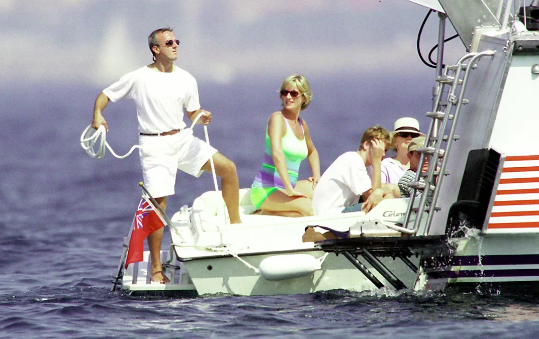 Diana and her eldest son, William, vacationing on the Fayed family's yacht in the summer of 1997