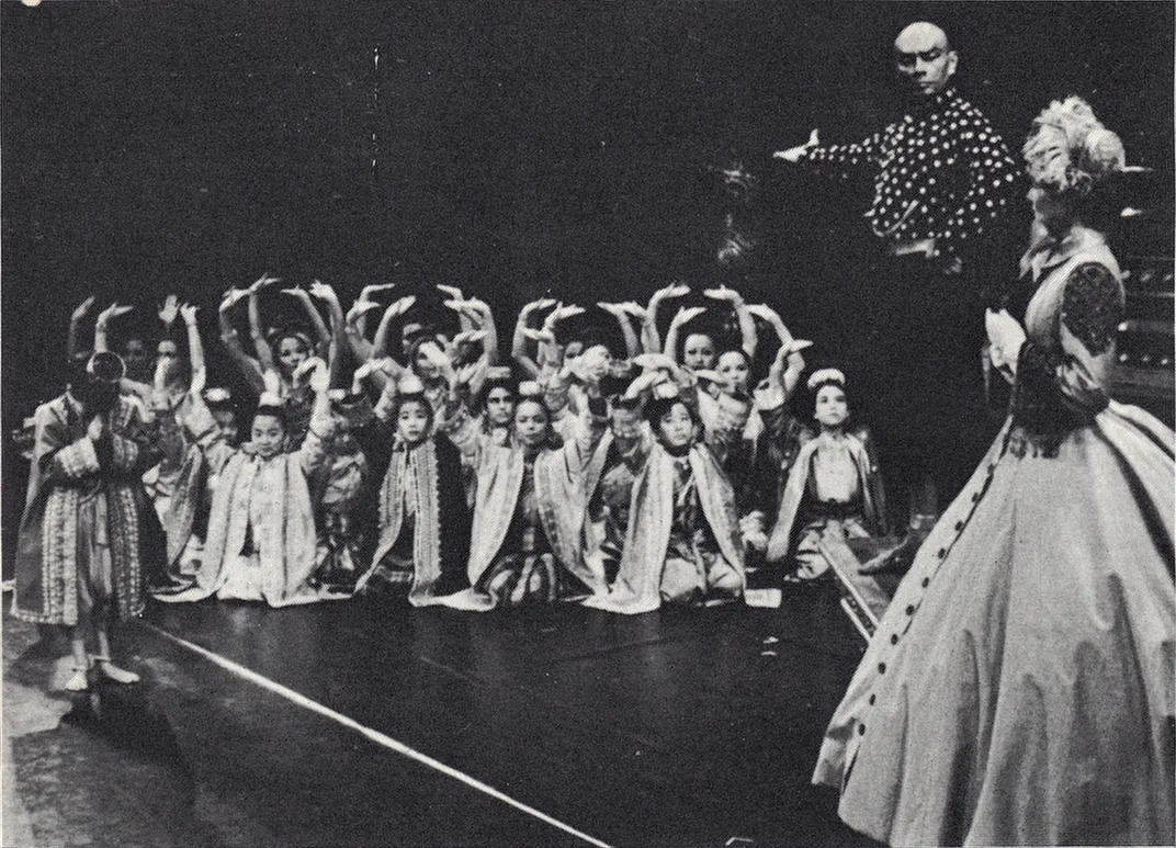 A photo of the 1977 production of The King and I, starring Yul Brynner and Constance Towers