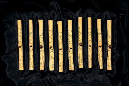 Amphitheater excavations uncovered a set of fancifully carved bone flutes.