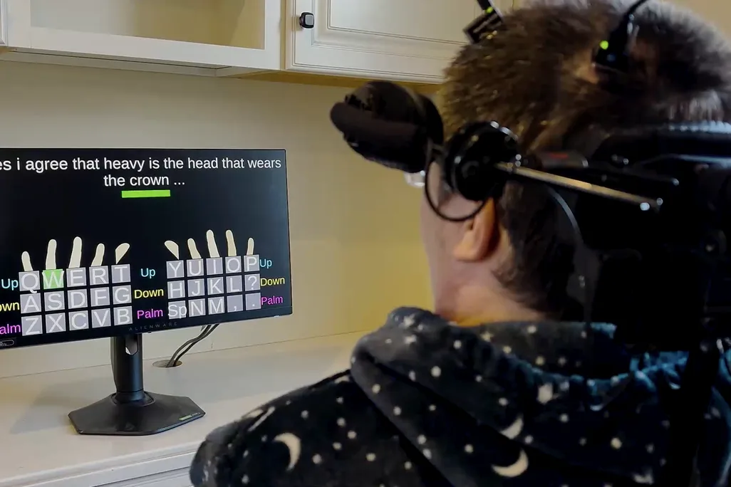 participant using the device