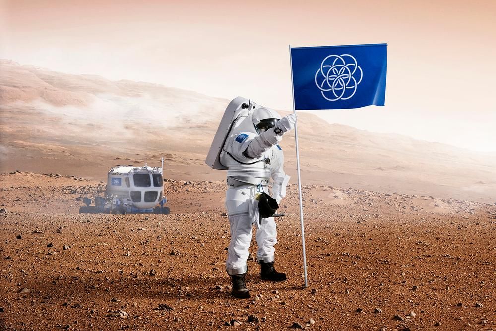 Earth flag on Mars