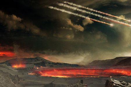 Artist's concept of early Earth, when things were still hellishly hot.