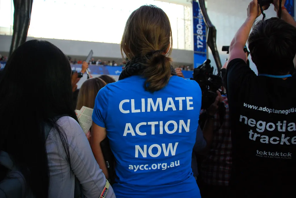 Climate justice protestors in Doha.