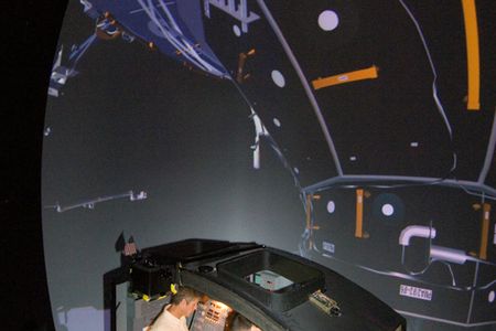 Astronauts train for the next shuttle mission.