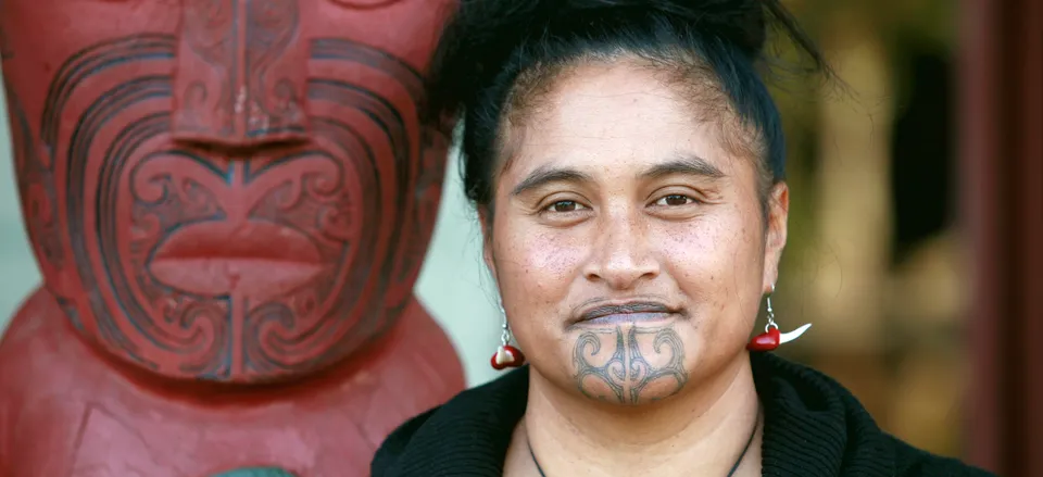  Maori woman with traditional tattoos. Credit: James Heremaia/Tourism New Zealand