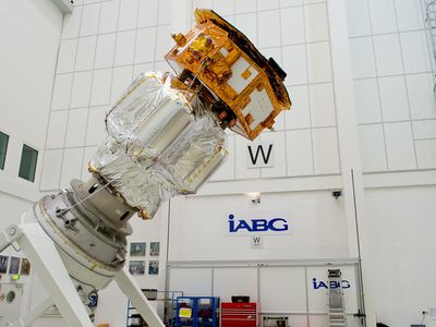 The LISA Pathfinder probe on display in September, 2015.