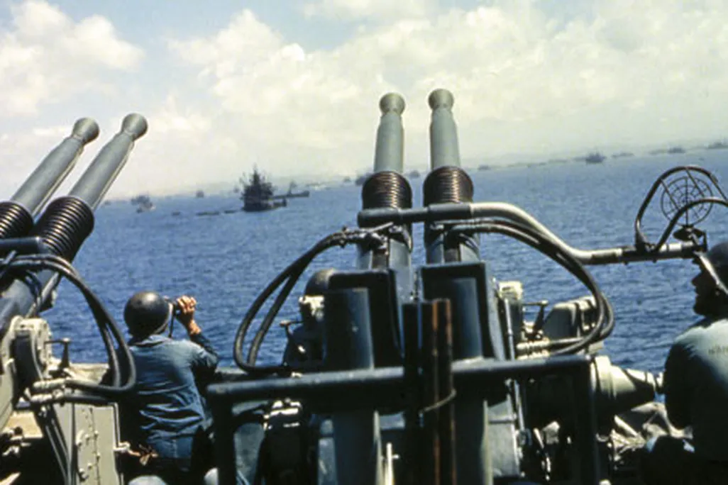 Gun crew on the USS West Virginia