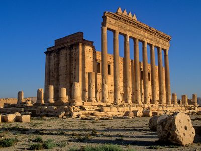 The temple of Baalshamin in Palmyra, Syria in its former glory. 