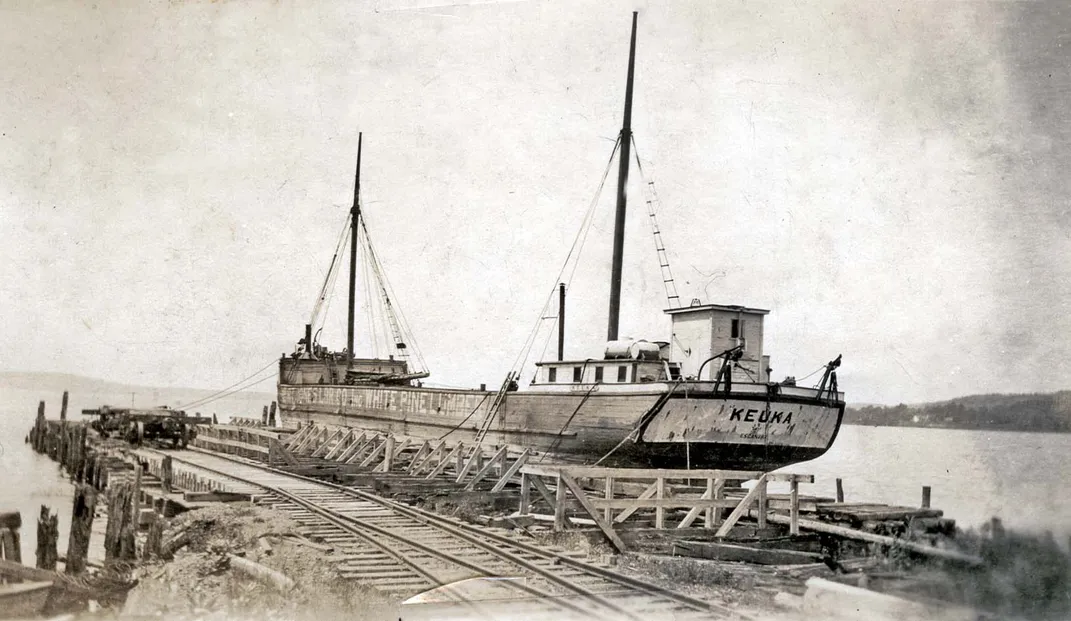 The Keuka, seen docked on Lake Charlevoix