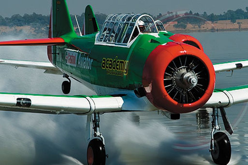 AT-6 Harvard walk on water