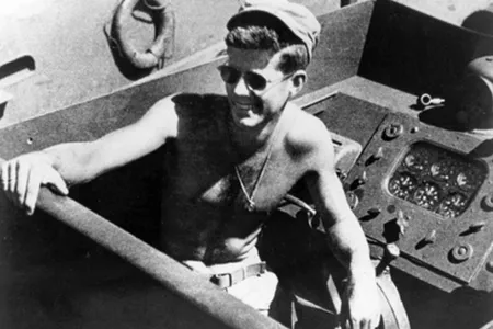 JFK aboard the PT-109 in the South Pacific in 1943