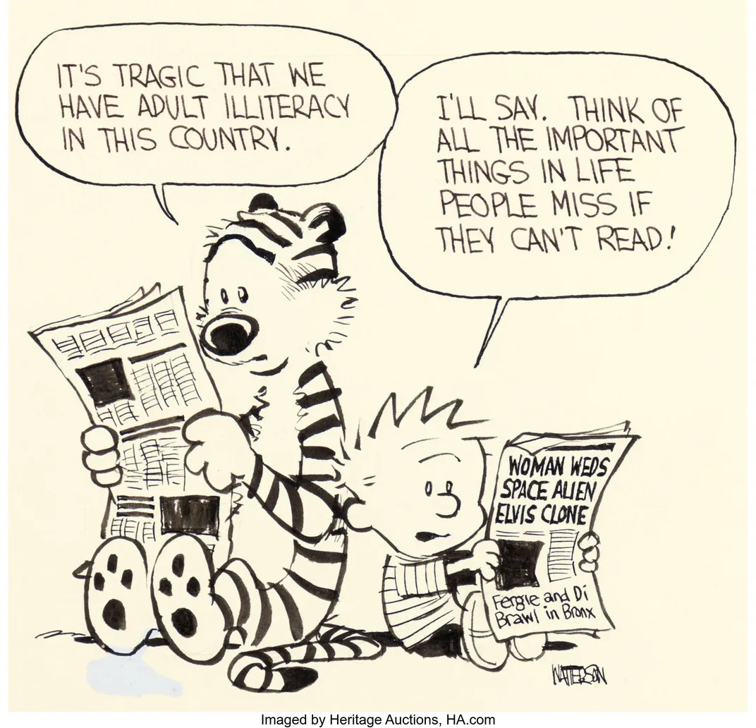 Painel inédito de Calvin e Hobbes