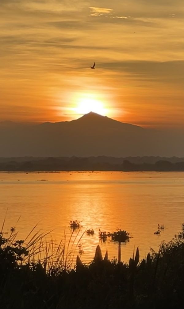 Magdalena River and Sierra Nevada at dawn. thumbnail