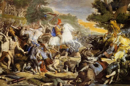 Die Hermannsschlacht, Gemälde von Friedrich Gunkel, 1862–1864

