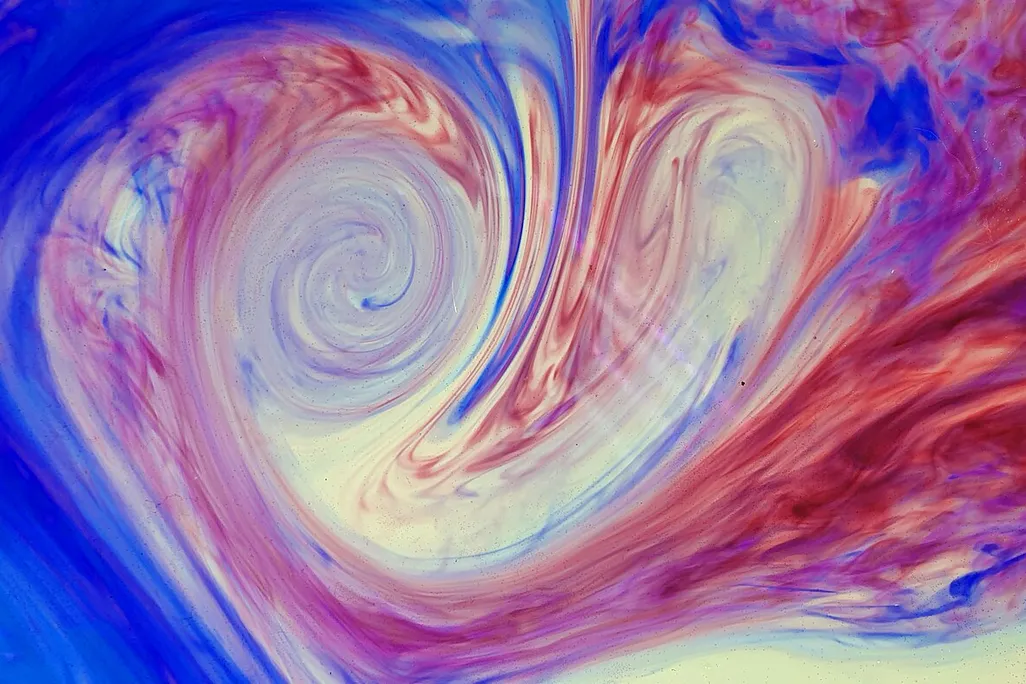 swirls of purple, blue, and white