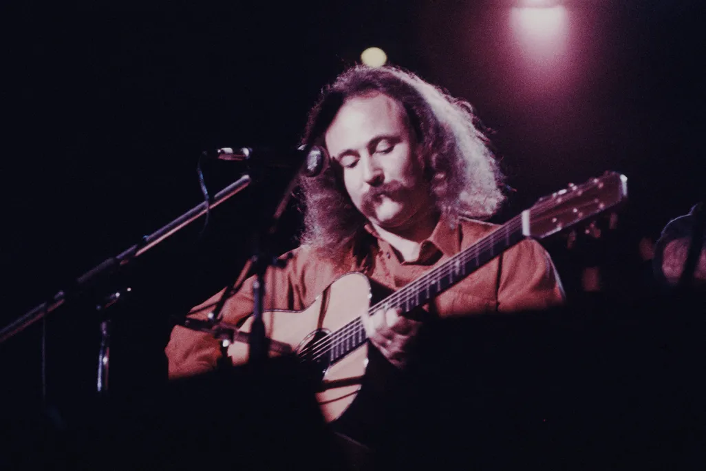 David Crosby playing in Tokyo in December 1975