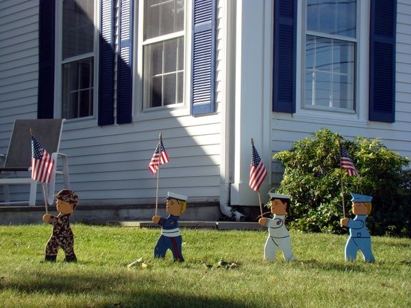A show of patriotism on River Road in Mystic, Conn. thumbnail