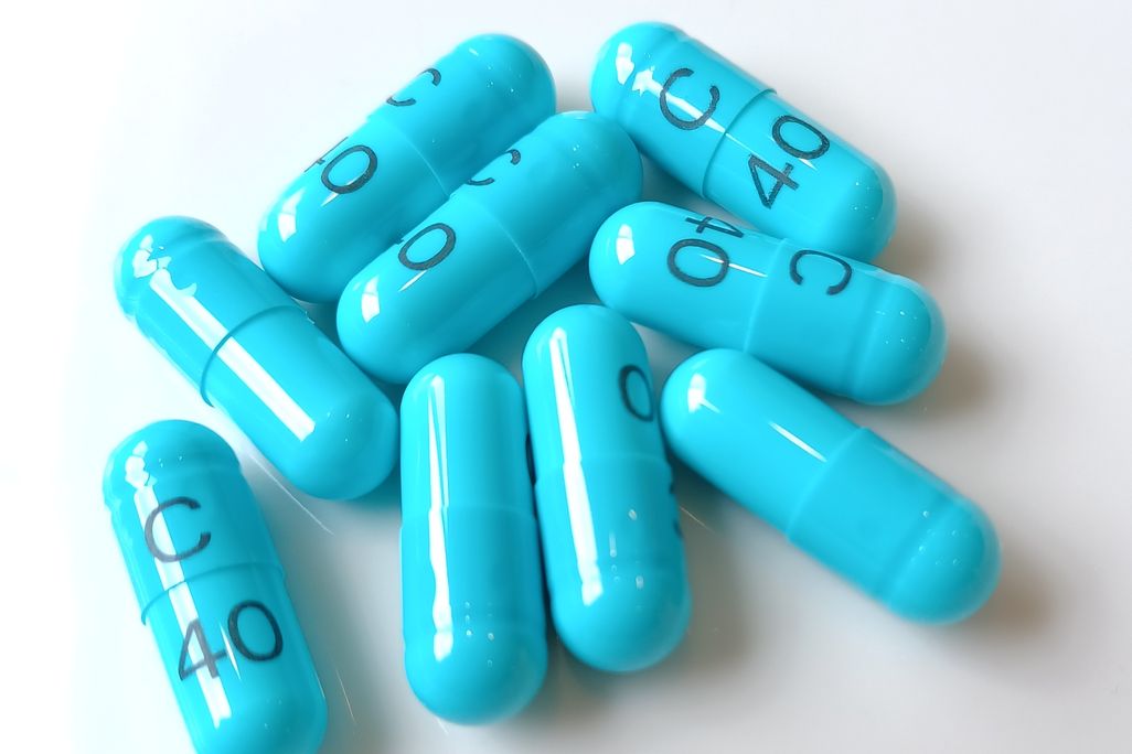 Blue capsule pills
