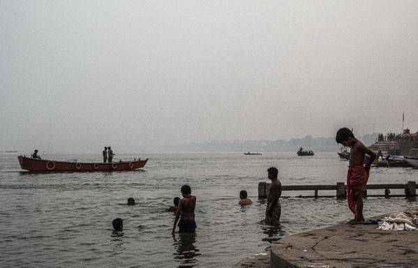 Evening on the Gang river. Varanasi, UP, India thumbnail
