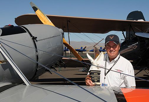 El Cajon businessman Bill Allen took the trophy for the most meticulously restored warbird, a 1940 Ryan STM-2. Allen maintains a small museum packed with vintage aircraft and aviation memorabilia at Gillespie Field, an airport near San Diego.