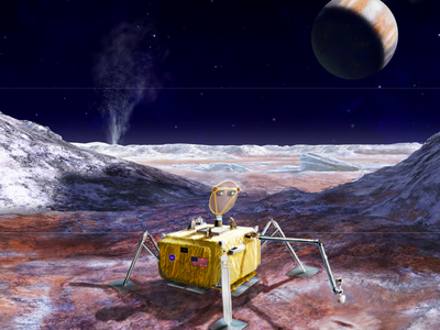 Artist's concept of a Europa lander.