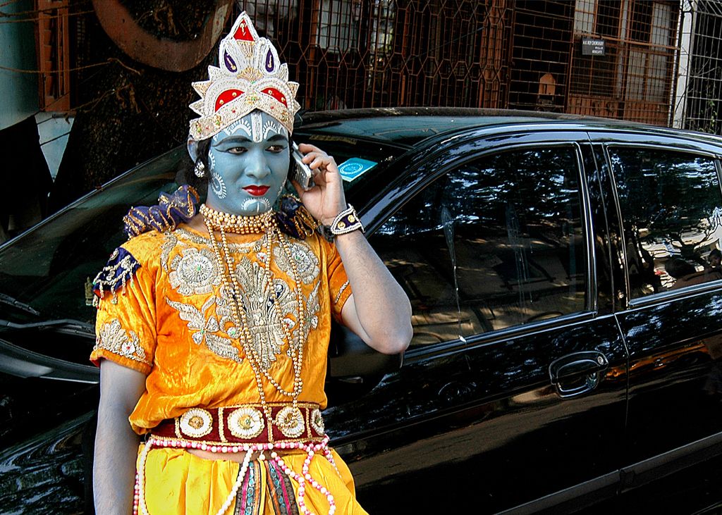 The old and new world: Lord Krishna. Credit: Joydeep Mukherjee
