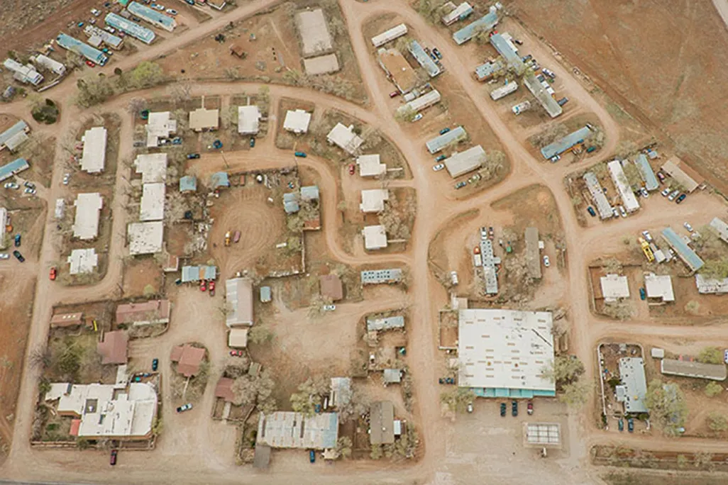 Aerial view of the town