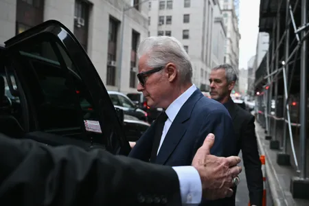 Musician Don Henley leaving the Manhattan court on February 28, 2024