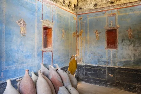 Fifteen amphorae were found inside the Blue Room.