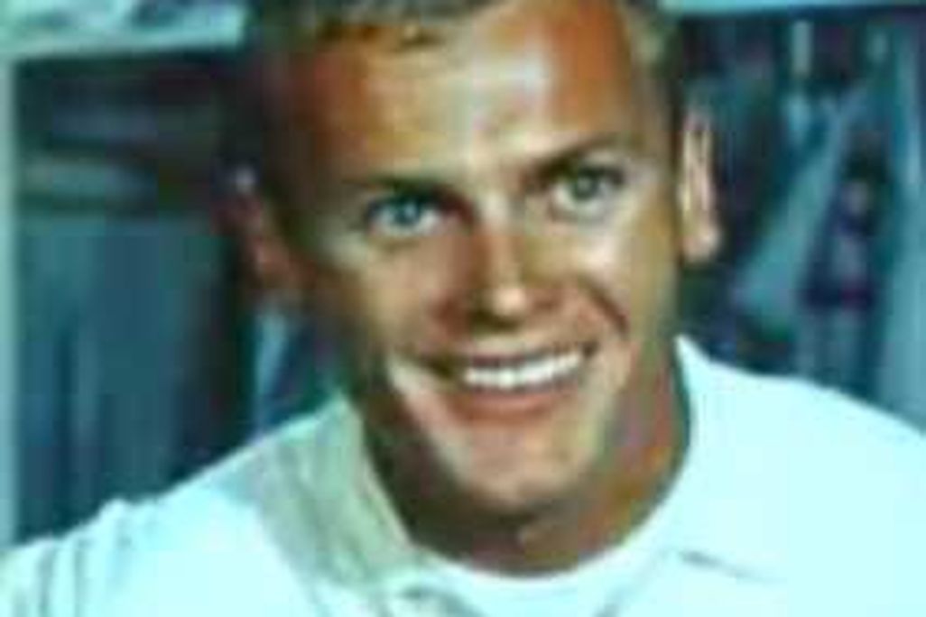 Tab Hunter from the trailer for the film Damn Yankees