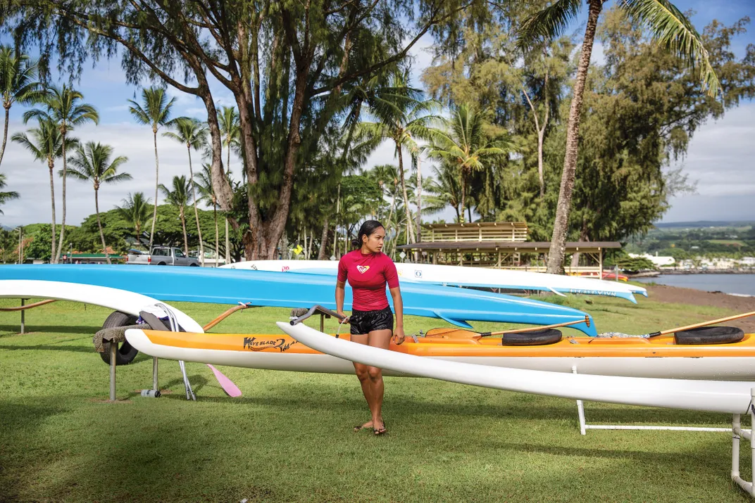 girl with canoes