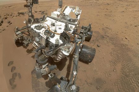 Curiosity is able to take pictures of itself on Mars using a camera mounted to its robotic arm. This mosaic was made from 55 snapshots taken in October 2012.