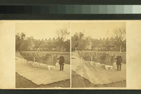 An 1865 stereograph image of the so-called&nbsp;Sparrow-Hawk, taken just two years after the shipwreck was discovered on a Cape Cod beach