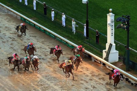 The finish of the 2019 Kentucky Derby.