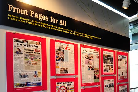 More than 1,200 newspapers serve ethnic communities across America. Current front pages from some of those publications are on display at the Newseum.