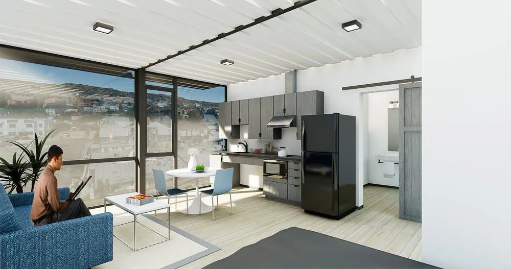 A rendering of the interior of a unit in the Hope on Alvarado Housing Project in Los Angeles, Calif.