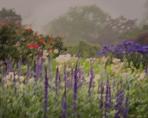 Home Garden in the Mist - Impressionistic Photography by ICM thumbnail