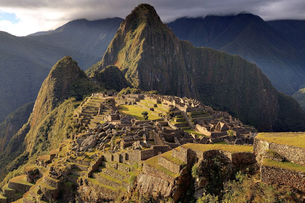 Mountainside stone ruins of a city