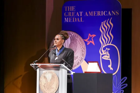 Ava DuVernay delivers her acceptance speech for the National Museum of American History&rsquo;s Great Americans Medal.