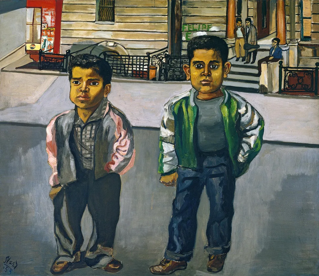 Alice Neel, <em> Dominican Boys on 108th Street</em>, 1955