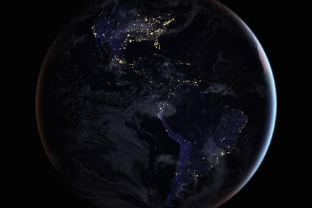 Earth sparkles by night. 
