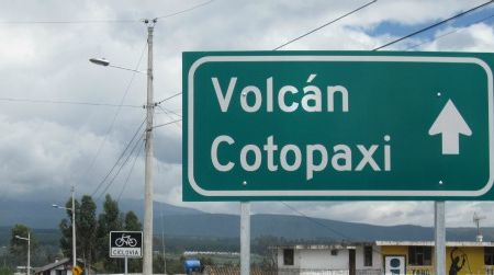 The quiet highway that leads through Cotopaxi is a bike-friendly route.