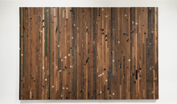 Theaster Gates, Ground rules. Free throw, 2015, wooden flooring, Smithsonian American Art Museum, Museum purchase through the Luisita L. and Franz H. Denghausen Endowment, 2017.40, © 2015, Theaster Gates (Smithsonian American Art Museum)
