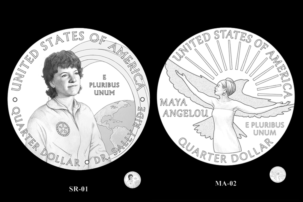 Quarter designs for Maya Angelou and Sally Ride