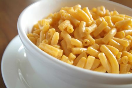 Boxed Day-Glo orange mac and cheese like this is an invention of the past century.