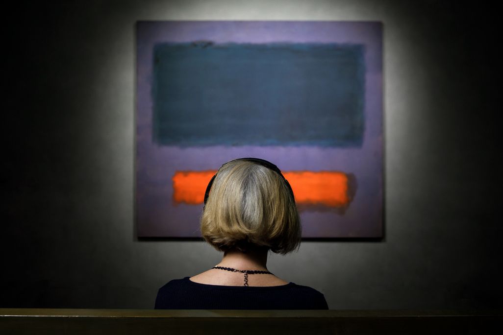 Grey, Orange on Maroon, No. 8